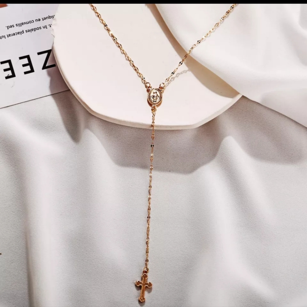 Gold Plated Rosary 🌹 Bohemian style/Vintage Necklace *New in Package